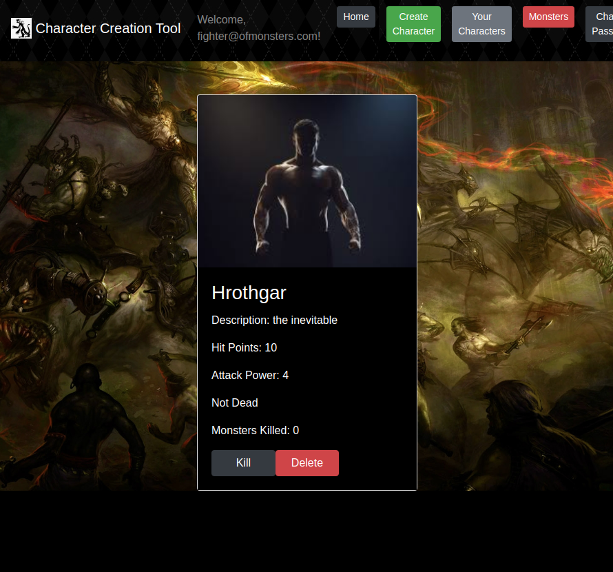 Character Creation Tool Screenshot